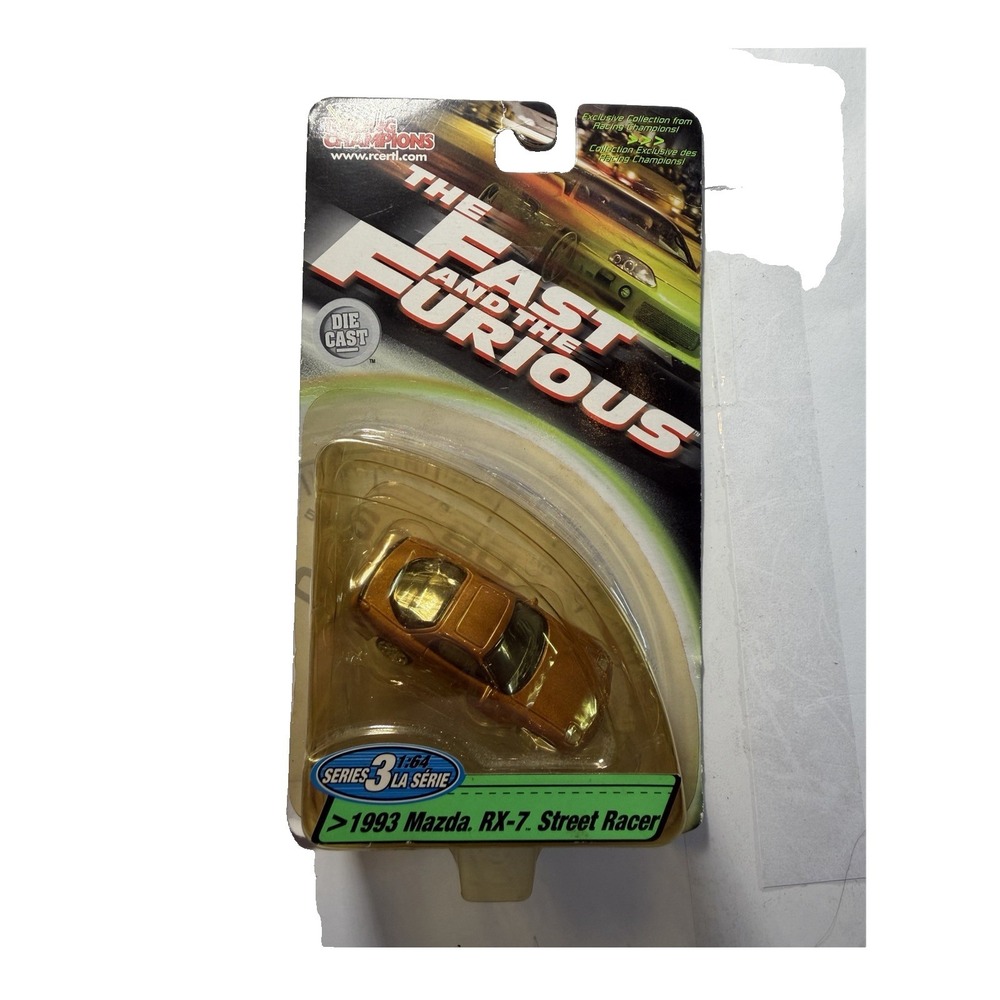 Racing Champions Fast and Furious 1993 Mazda RX-7 Street Racer 1:64 Gold